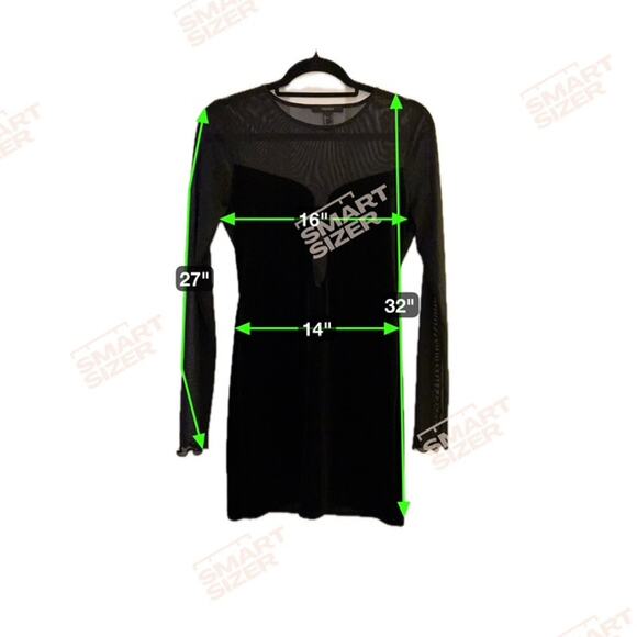 Sheer and Velvet Little Black Dress By Express Size Large - Picture 7 of 7